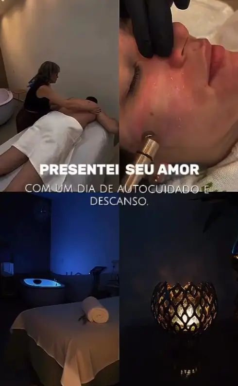 Composição de experiências de massagem, cuidados faciais e relaxamento